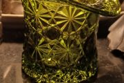 1950s USA, Fenton Olive Green Glass Top hat