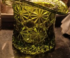 1950s USA, Fenton Olive Green Glass Top hat