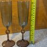 Vintage Smoked Glass Champagne Flutes Image 2