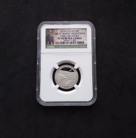 United States : Great Smoky Mountains " Early Releases " 2014 Quarter Dollar , PF 70