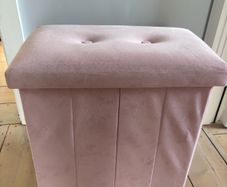 Pink Velvet Ottoman Storage Stool