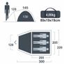 Tent Dome Tent Window Stem Ventilation Waterproof 5000mm Blue Grey Image 2