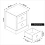 2 Drawer Bedside - Small Side Table, End Table with Storage for Bedroom - Chest of Drawers for Clothes - Organizers and Storage Cabinet for Hallway, Entryway, Living Room - Light Grey Image 6
