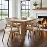 Oslo Oak Upholstered Dining Chair  Beige Chenille Fabric Image 3