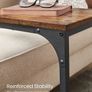 C-Shaped Side Table, Bedside Table, Sofa Side Table, Coffee Table, with Metal Frame, Industrial, for Living Room, Bedroom, Rustic Brown and Black Image 6