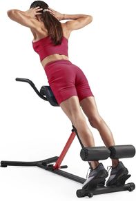 Foldable Hyperextension Roman Chair w/Back Extension, Home Gym Sit Up Bench for Glute & Ab Workouts, Optional Adjustment Incline & Multi-Function Heavy-Duty Exercise Equipment