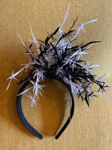 fascinator black and white on band