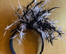 fascinator black and white on band