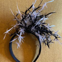 fascinator black and white on band