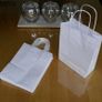 LOT of 20 Eco Friendly White kraft paper bag with twist handles carriers size 18cm x 8cm x 24cm party candy cart gift shops Image 3