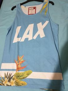 centered lax blue small medium tank top