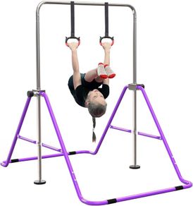 Gymnastics Bars, Horizontal Bar Expandable Gymnastics Kids Bar Folding Bar Junior Training Bar Multifunction Gym Training Equipment Home Training Adjustable Height Kip Bar
