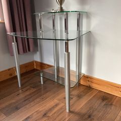 Three tier glass table