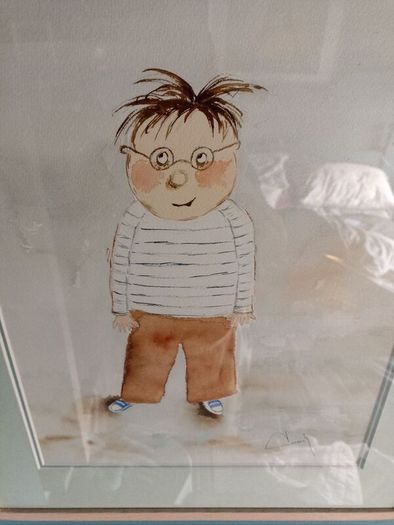 Framed Watercolour Cartoon Pic