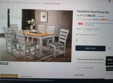 Hampshire Grey Dining table set