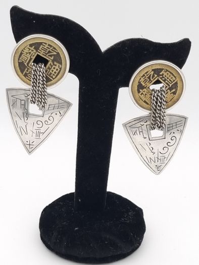 Vintage 925 Sterling Silver Chunky Heavy Stud Earrings