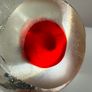 Vintage Hand Blown Art Glass Floating Ring Flower Paperweight Image 3