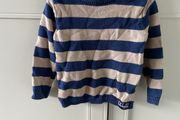 blue and tan striped jumper 12-18months