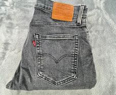 Levi's 512 Tapered Jeans Slim Fit - Premium Big E W34 L24 Washed Black/Grey