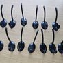 12 Coat Hooks hanger double hook black die cast Image 2