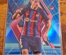 2022-23 Topps Finest UEFA UCL #8 Pedri Blue/Aqua Vaporwave Refractor 067/250 - free standard postage