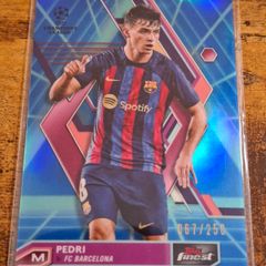 2022-23 Topps Finest UEFA UCL #8 Pedri Blue/Aqua Vaporwave Refractor 067/250 - free standard postage