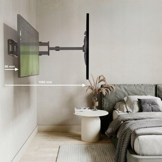 Tv Wall Mount Bracket Tilt Swivel Long Arm 43-95"
