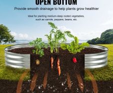 NEW SALE | Raised Garden Bed, 71.9 x 36.4 x 11 inch Galvanized Metal Planter Box, Outdoor Planting Boxes with Open Base, for Growing Flowers/Vegetables/Herbs in Backyard/Garden/Patio/Balcony, Silver