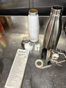 Kayser INOX 1.0L Professional Stainless Steel Cream Whipper (Complete Set) + Spare Body