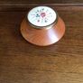 Vintage Wooden Circular Trinket / Jewlery Box w/floral embroidery top Image 5