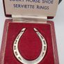 Vintage sterling silver lucky horse shoes serviette ring Image 5