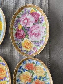 Easter Egg Shaped Davenport Ltd Edition Royal Rose Plates