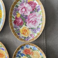 Easter Egg Shaped Davenport Ltd Edition Royal Rose Plates