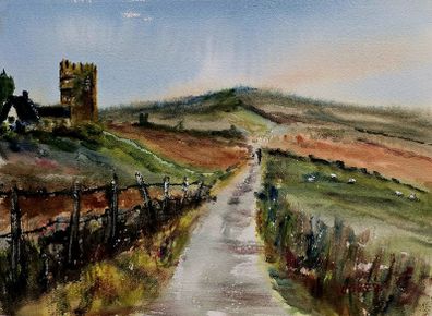 renvyle castle Connemara watercolour