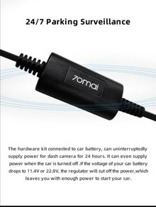 70mai Parking Surveillance Cable for 70mai 4K A800S A500S D06 D07 D08 M300 Hardwire Kit for Car DVR 24H Parking Monitor HW Kit