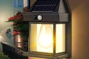 Outdoor Solar Tungsten Wall Light with Motion Sensor IP65 Waterproof LED Safety Light for Patio Outdoor Deck Porch Barn Garage