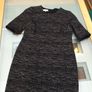 Wool-Mix Black & Grey Hobbs Shift Dress Size 14 Image 2
