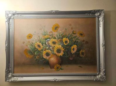 C. Benolt, flowers , original on canvas , signed..