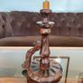 Primitive Candle Stick Antique Style Wood with Iron Tacks Image 6