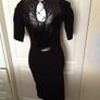RIVER ISLAND.. Beautiful Black Fitted Pencil Dress (Size 10) Image 8