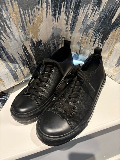 Black Primark Leather-Look Trainers / Sneakers - Size UK 6 / EUR 39 (Worn Once)