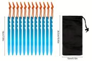 Tent pegs. Pack of 10. Blue colour