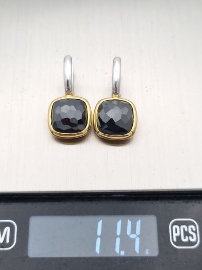 Y2k Italian Designer Sterling Silver Ti Sento Milano Faceted Crystal Earrings