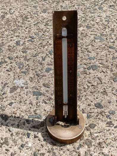 Zecol Art Deco Hanging Brass Oven Thermometer