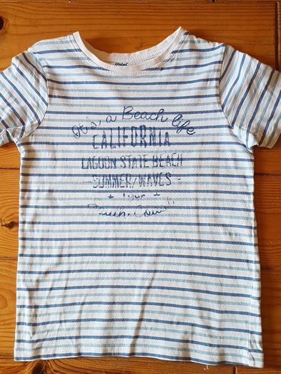 Age 8 Blue and White Teeshirt