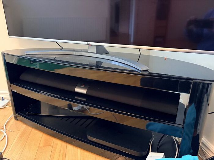 Black TV stand (suitable for 65" tv) with shelves
