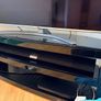 Black TV stand (suitable for 65" tv) with shelves Image 2