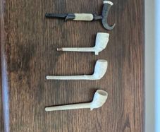 Antique Victorian/Edwardian Pipes Set - 19th Century Folk Art & Clay Displays Unsmoked Dead Stock