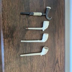 Antique Victorian/Edwardian Pipes Set - 19th Century Folk Art & Clay Displays Unsmoked Dead Stock