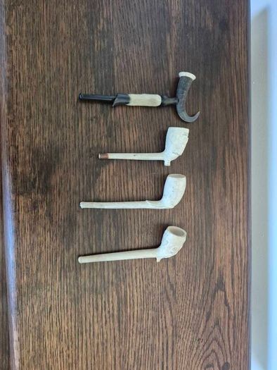 Antique Victorian/Edwardian Pipes Set - 19th Century Folk Art & Clay Displays Unsmoked Dead Stock